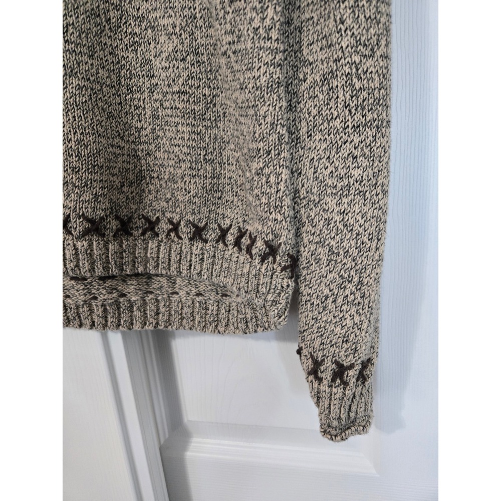 Vintage Horse Knit Sweater Beige Brown Whipstitch Equestrian Pullover L - Picture 3 of 6